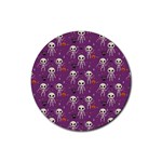 Skull Halloween Pattern Rubber Round Coaster (4 pack) Front