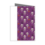 Skull Halloween Pattern Mini Greeting Card Right