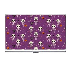 Skull Halloween Pattern Business Card Holder by Ndabl3x