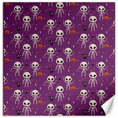 Skull Halloween Pattern Canvas 12  X 12  by Ndabl3x