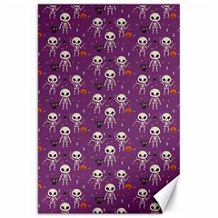 Skull Halloween Pattern Canvas 20  X 30  by Ndabl3x