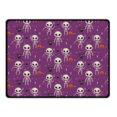 Skull Halloween Pattern Two Sides Fleece Blanket (small) by Ndabl3x