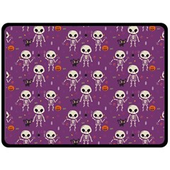 Skull Halloween Pattern Two Sides Fleece Blanket (large) by Ndabl3x