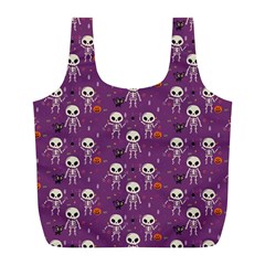 Skull Halloween Pattern Full Print Recycle Bag (l) by Ndabl3x