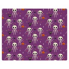 Skull Halloween Pattern Two Sides Premium Plush Fleece Blanket (medium) by Ndabl3x