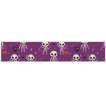 Skull Halloween Pattern Large Premium Plush Fleece Scarf  Front