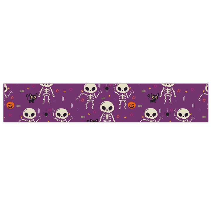 Skull Halloween Pattern Large Premium Plush Fleece Scarf 