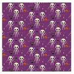 Skull Halloween Pattern Square Satin Scarf (36  x 36 ) Front