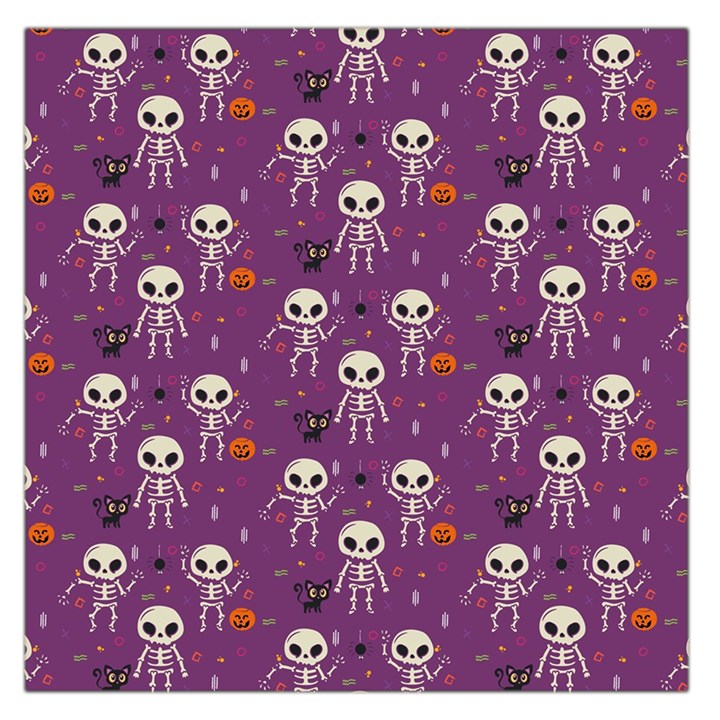 Skull Halloween Pattern Square Satin Scarf (36  x 36 )