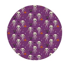 Skull Halloween Pattern Mini Round Pill Box by Ndabl3x