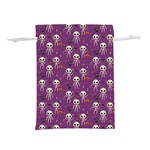 Skull Halloween Pattern Lightweight Drawstring Pouch (M) Front