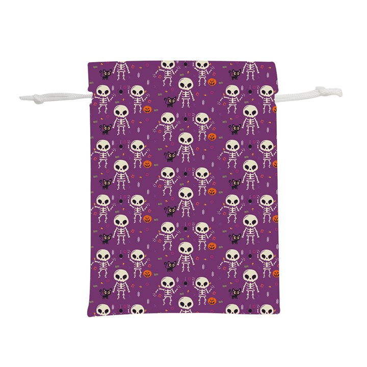 Skull Halloween Pattern Lightweight Drawstring Pouch (M)