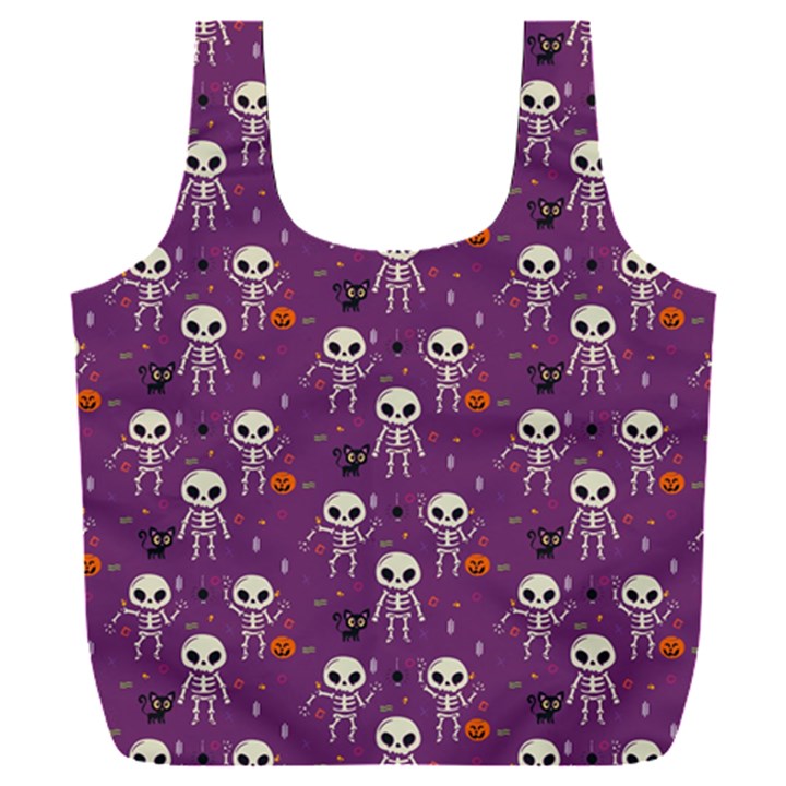 Skull Halloween Pattern Full Print Recycle Bag (XXL)