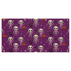 Skull Halloween Pattern Banner And Sign 8  X 4  by Ndabl3x