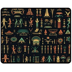 Hieroglyphs Space Fleece Blanket (medium) by Ndabl3x