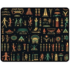 Hieroglyphs Space Two Sides Fleece Blanket (medium) by Ndabl3x