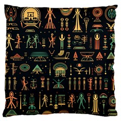 Hieroglyphs Space Large Premium Plush Fleece Cushion Case (two Sides) by Ndabl3x