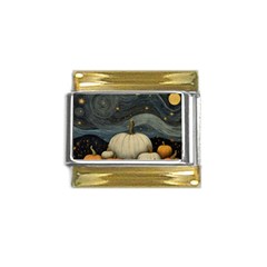 Pumpkin Halloween Gold Trim Italian Charm (9mm) by Ndabl3x