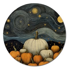 Pumpkin Halloween Magnet 5  (round) by Ndabl3x