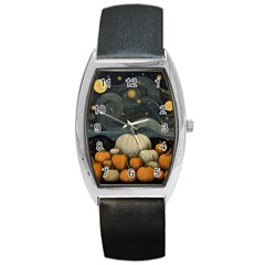 Pumpkin Halloween Barrel Style Metal Watch by Ndabl3x