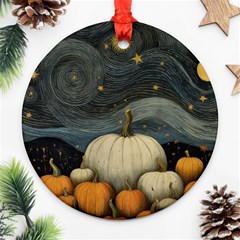 Pumpkin Halloween Round Ornament (two Sides) by Ndabl3x