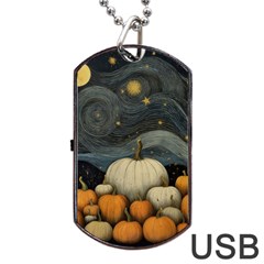 Pumpkin Halloween Dog Tag Usb Flash (one Side)