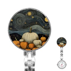 Pumpkin Halloween Stainless Steel Nurses Watch by Ndabl3x