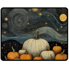 Pumpkin Halloween Two Sides Fleece Blanket (medium) by Ndabl3x