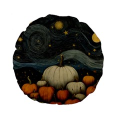 Pumpkin Halloween Standard 15  Premium Flano Round Cushions by Ndabl3x