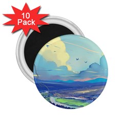 Digital Art Fantasy Landscape 2 25  Magnets (10 Pack)  by uniart180623