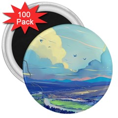 Digital Art Fantasy Landscape 3  Magnets (100 Pack) by uniart180623