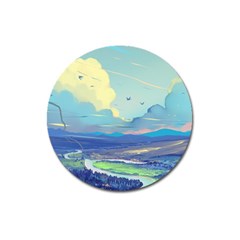 Digital Art Fantasy Landscape Magnet 3  (round) by uniart180623