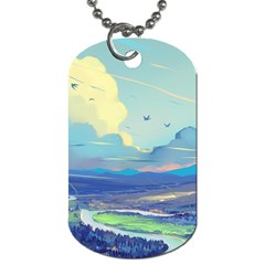 Digital Art Fantasy Landscape Dog Tag (one Side) by uniart180623