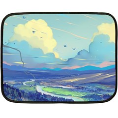 Digital Art Fantasy Landscape Two Sides Fleece Blanket (mini) by uniart180623