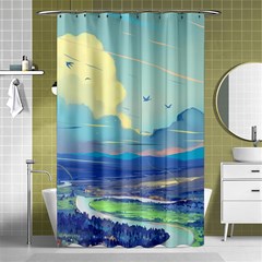 Digital Art Fantasy Landscape Shower Curtain 48  X 72  (small)  by uniart180623