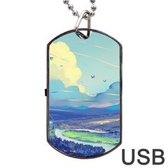 Digital Art Fantasy Landscape Dog Tag Usb Flash (two Sides) by uniart180623