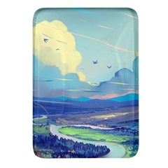 Digital Art Fantasy Landscape Rectangular Glass Fridge Magnet (4 Pack) by uniart180623