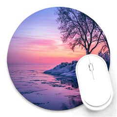 Tree Nature Plant Outdoors Ice Toronto Scenery Snow Round Mousepad by uniart180623