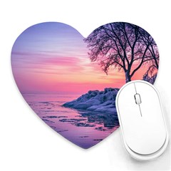 Tree Nature Plant Outdoors Ice Toronto Scenery Snow Heart Mousepad by uniart180623