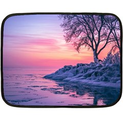 Tree Nature Plant Outdoors Ice Toronto Scenery Snow Two Sides Fleece Blanket (mini) by uniart180623