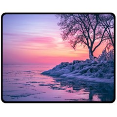 Tree Nature Plant Outdoors Ice Toronto Scenery Snow Fleece Blanket (medium) by uniart180623