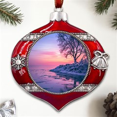 Tree Nature Plant Outdoors Ice Toronto Scenery Snow Metal Snowflake And Bell Red Ornament by uniart180623