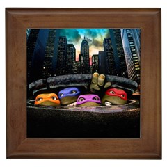 Teenage Mutant Ninja Turtles Leonardo Raphael Michelangelo Donatello Framed Tile by Sarkoni