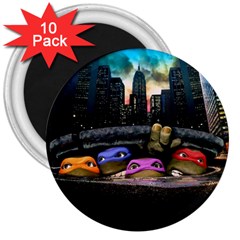 Teenage Mutant Ninja Turtles Leonardo Raphael Michelangelo Donatello 3  Magnets (10 Pack)  by Sarkoni