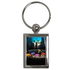 Teenage Mutant Ninja Turtles Leonardo Raphael Michelangelo Donatello Key Chain (rectangle) by Sarkoni