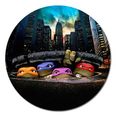 Teenage Mutant Ninja Turtles Leonardo Raphael Michelangelo Donatello Magnet 5  (round) by Sarkoni