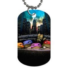 Teenage Mutant Ninja Turtles Leonardo Raphael Michelangelo Donatello Dog Tag (one Side) by Sarkoni