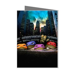 Teenage Mutant Ninja Turtles Leonardo Raphael Michelangelo Donatello Mini Greeting Cards (pkg Of 8) by Sarkoni