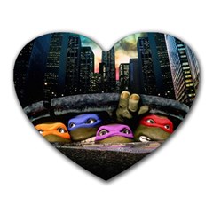 Teenage Mutant Ninja Turtles Leonardo Raphael Michelangelo Donatello Heart Mousepad by Sarkoni