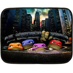 Teenage Mutant Ninja Turtles Leonardo Raphael Michelangelo Donatello Fleece Blanket (mini) by Sarkoni